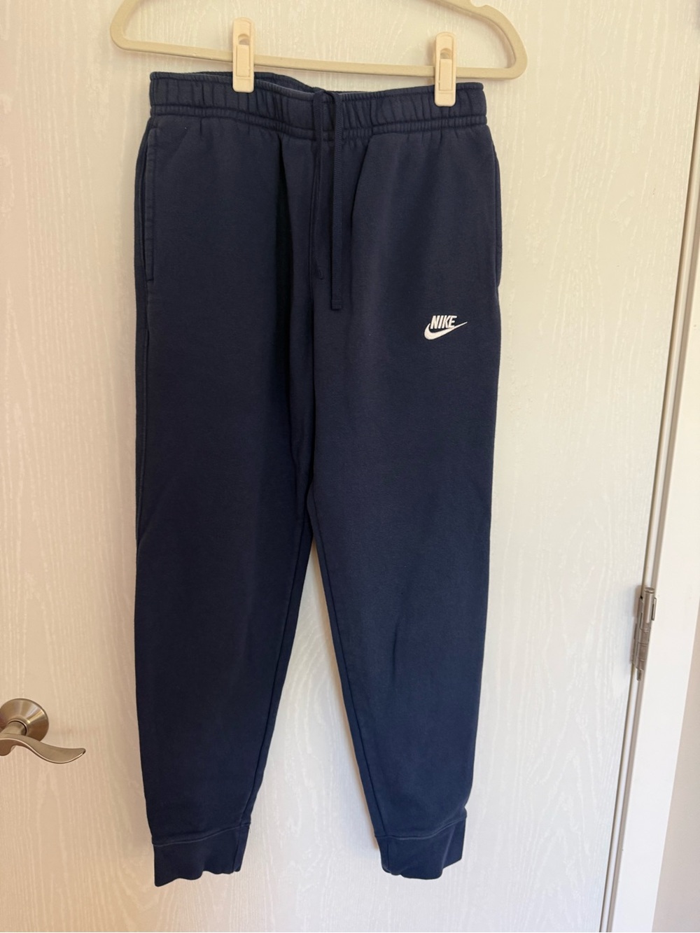 Nike Navy Blue Fleece Jogger Sweatpants Men’s Medium Cotton Blend